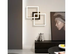 New NETTLIFE Lámpara de Techo LED 24W Diseño Moderno Cuadrado Blanco Cálido para Salón Dormitorio Cocina Pasillo Negro
