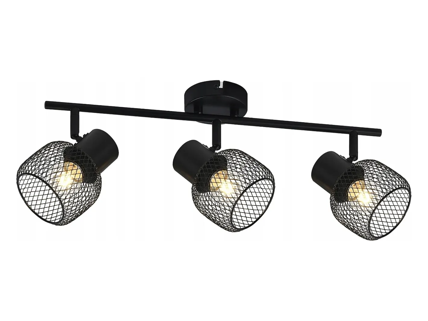 Best NETTLIFE Lámpara de Techo 3 Puntos Máx.25W E27 Bombillas de Metal de Techo Negras Vintage Giratoria 330° Interior para Dormitorio Infantil Negro