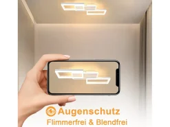 Outlet NETTLIFE Lámpara de Techo LED 48W Lámpara de Salón Regulable con Control Remoto Diseño Moderno Dormitorio para Cocina Pasillo Oficina Blanco