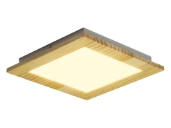 NETTLIFE Lámpara de Techo LED Salón Plano Madera Dormitorio Panel Interior 3000 K Blanco Cálido 30 cm 17 W para Cocina Escalera Balcón Beige Clearance