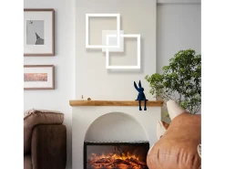 NETTLIFE Lámpara de Techo LED Geométrica de 24W, Iluminación de Techo para Salón y Dormitorio Blanco Hot