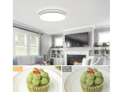 New NETTLIFE Lámpara de Techo LED Moderna Redonda 27 cm Cielo Estrellado Regulable con Control Remoto Lámpara de Dormitorio de 23 W para Sala de Estar Negro