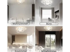 NETTLIFE Plafón-Lámpara de Techo LED de Diseño Moderno con Control Remoto 77W Regulable Lámpara de para Sala de Estar para Dormitorio Pasillo Oficina Blanco