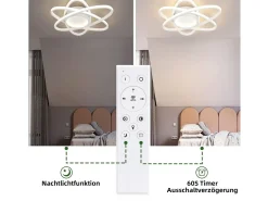 NETTLIFE Plafón-Lámpara de Techo LED de Diseño Moderno con Control Remoto 77W Regulable Lámpara de para Sala de Estar para Dormitorio Pasillo Oficina Blanco