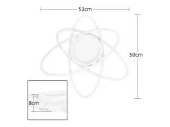 NETTLIFE Plafón-Lámpara de Techo LED de Diseño Moderno con Control Remoto 77W Regulable Lámpara de para Sala de Estar para Dormitorio Pasillo Oficina Blanco
