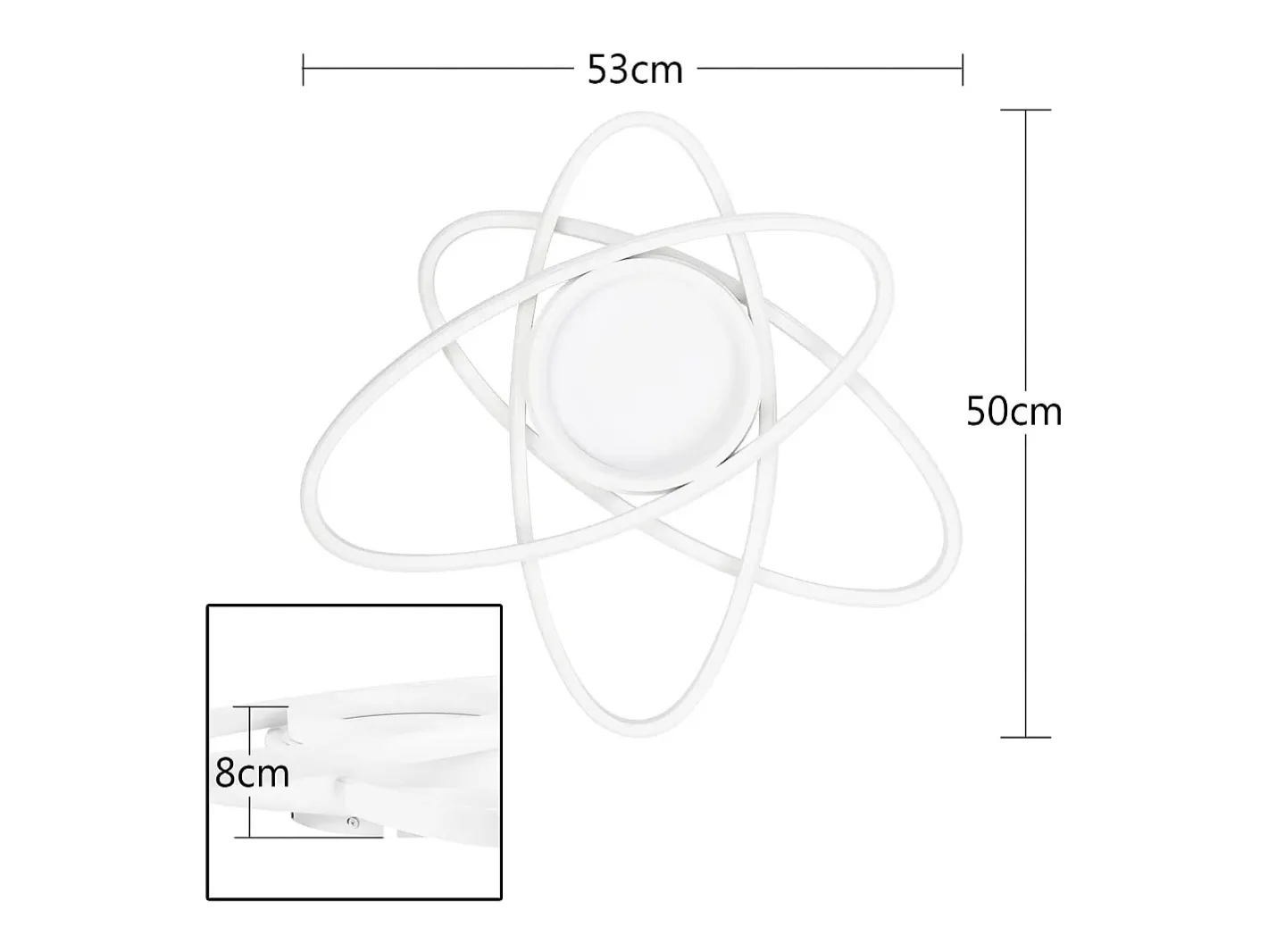 NETTLIFE Plafón-Lámpara de Techo LED de Diseño Moderno con Control Remoto 77W Regulable Lámpara de para Sala de Estar para Dormitorio Pasillo Oficina Blanco