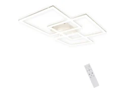 NETTLIFE Plafón-, lámpara de techo LED para salón negro de 75 cm, regulable, moderna, de cristal, lámpara para habitación, diseño de lámpara interior con... Blanco