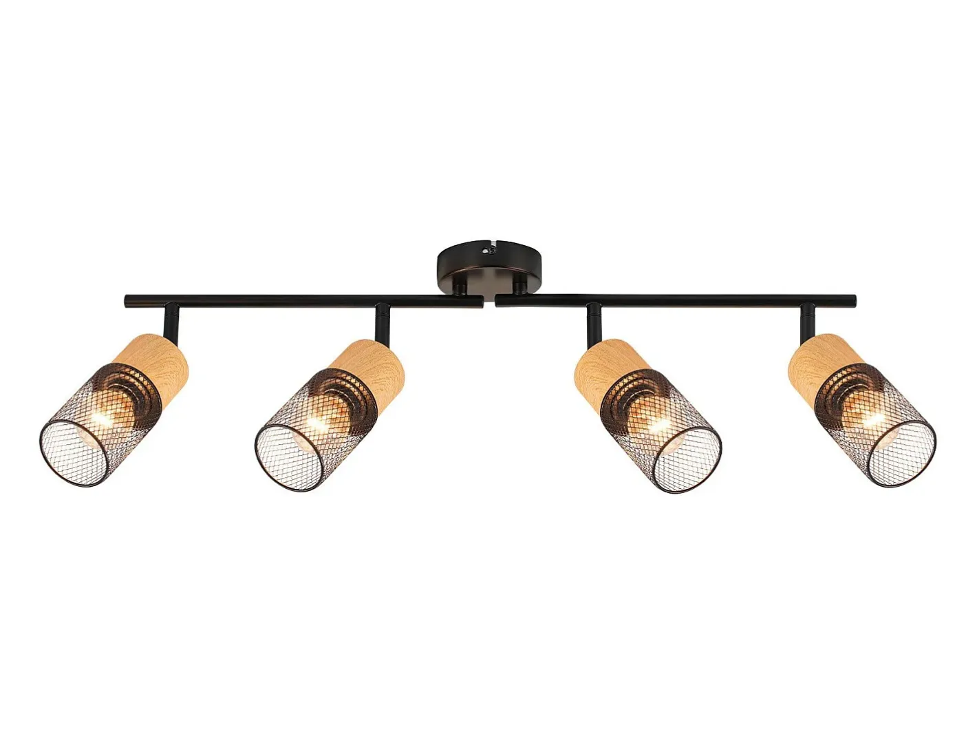 Best NETTLIFE Lámpara de techo de madera E14 Lámpara de techo ajustable 350° Aplique de pared vintage Ajustable Sin bombilla Negro
