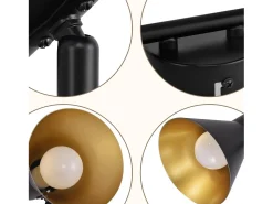 NETTLIFE Plafón-Lámpara de Techo de Cocina Negra de 2 Focos 2 Bombillas E14 Vintage Giratoria 330° Industrial Retro Metal para Entrada de Oficina Negro