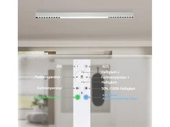 NETTLIFE Plafón-Lámpara de Techo LED Blanca 25W Lámpara Moderna para Lámpara de Escritorio Larga Regulable con Control Remoto 80CM para Dormitorio Blanco