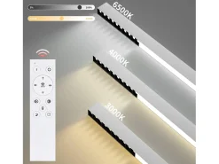 NETTLIFE Plafón-Lámpara de Techo LED Blanca 25W Lámpara Moderna para Lámpara de Escritorio Larga Regulable con Control Remoto 80CM para Dormitorio Blanco