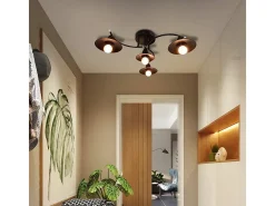 Discount NETTLIFE Lámpara de Techo Vintage E27 Lámpara Industrial Negra Retro Lámpara de Lámpara de Dormitorio Interior Lámpara de Iluminación de Sala de Estar Negro