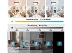 Sale NETTLIFE Lámpara de Techo LED 46W Sala de Estar Lámpara de Moderna Regulable Negra con Diseño de Cielo Estrellado para Dormitorio Estudio Hotel Negro