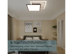 Sale NETTLIFE Lámpara de Techo LED 46W Sala de Estar Lámpara de Moderna Regulable Negra con Diseño de Cielo Estrellado para Dormitorio Estudio Hotel Negro