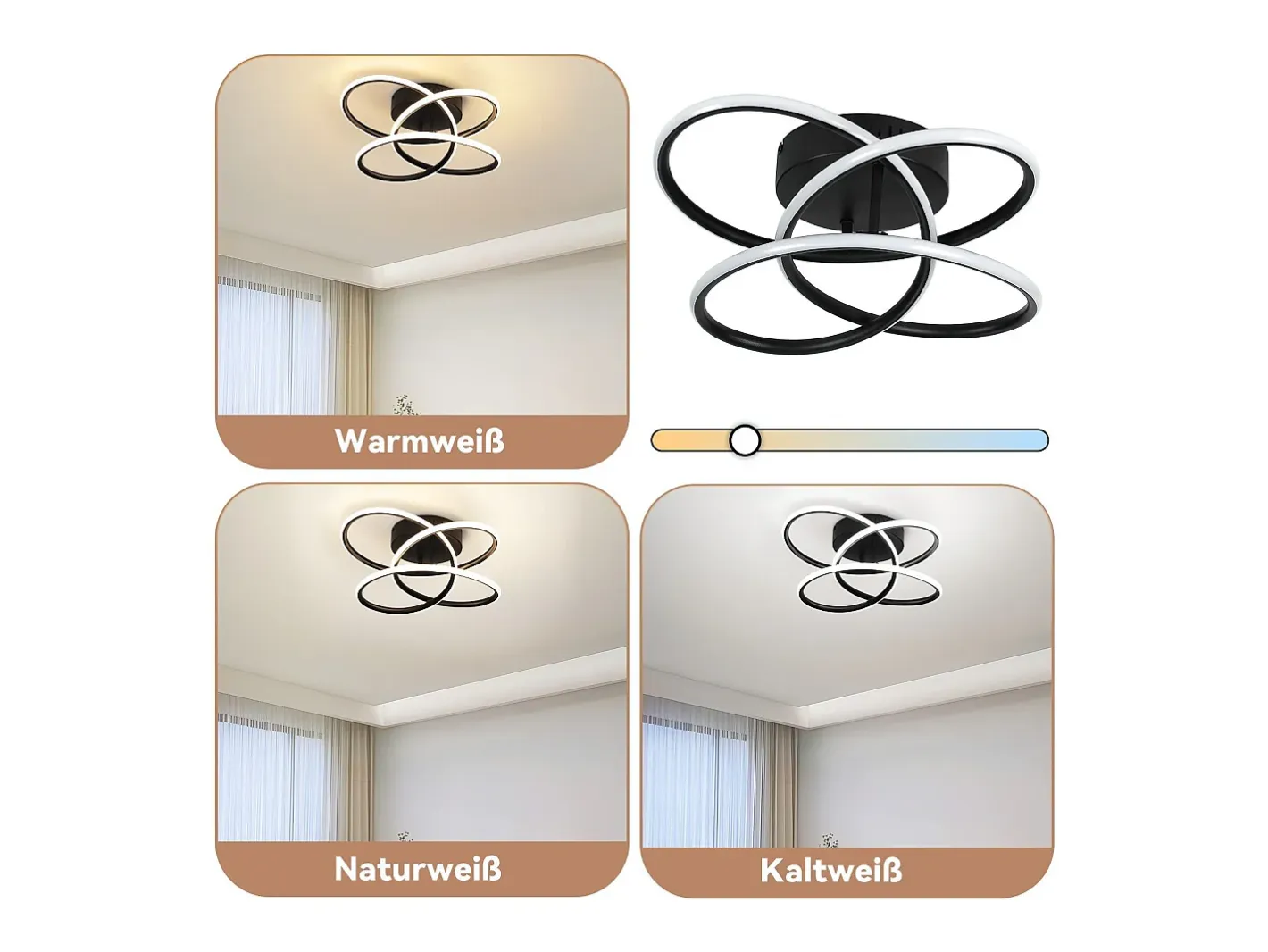 Online NETTLIFE Lámpara de techo LED para pasillo, color , diseño moderno, regulable, con mando a distancia, para cocina, 44 W Negro