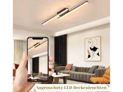 New NETTLIFE Lámpara de Techo LED Negra 12W Lámpara de Metal de Cristal Moderna Luz Cálida 3000K para Dormitorio Pasillo Cocina Oficina Sala de Estar Negro