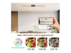 Discount NETTLIFE Lámpara de techo para habitación LED de 40W regulable con control remoto, lámpara para salón moderna de 108 cm de largo, color . Negro