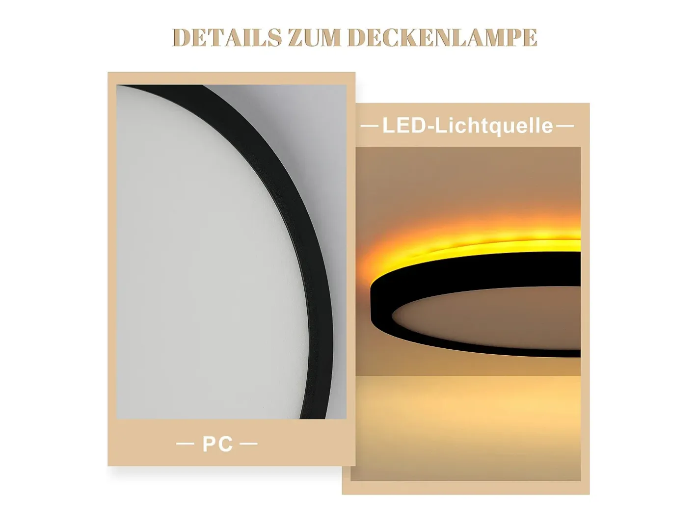 Best NETTLIFE Lámpara de techo LED plana negra de 22 cm y 18 W regulable para dormitorio y cocina, 3000 K - 6500 K Negro