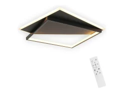NETTLIFE Lámpara de Techo LED de Diseño Moderno 53W Regulable con Control Remoto Sala de Estar para Dormitorio Cocina Pasillo Oficina Negro Best