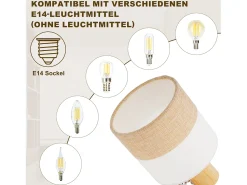 NETTLIFE Lámpara de techo LED 2 focos Lámpara de techo Lámpara de pasillo Madera E14 Vintage Ajustable 350° Amarillo Outlet