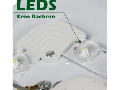 New NETTLIFE Lámpara techo LED 15W, Dormitorio cielo estrellado 21cm, Blanca cálida, Estrella cuadrada, Decoración cocina, Niños, Oficina Blanco