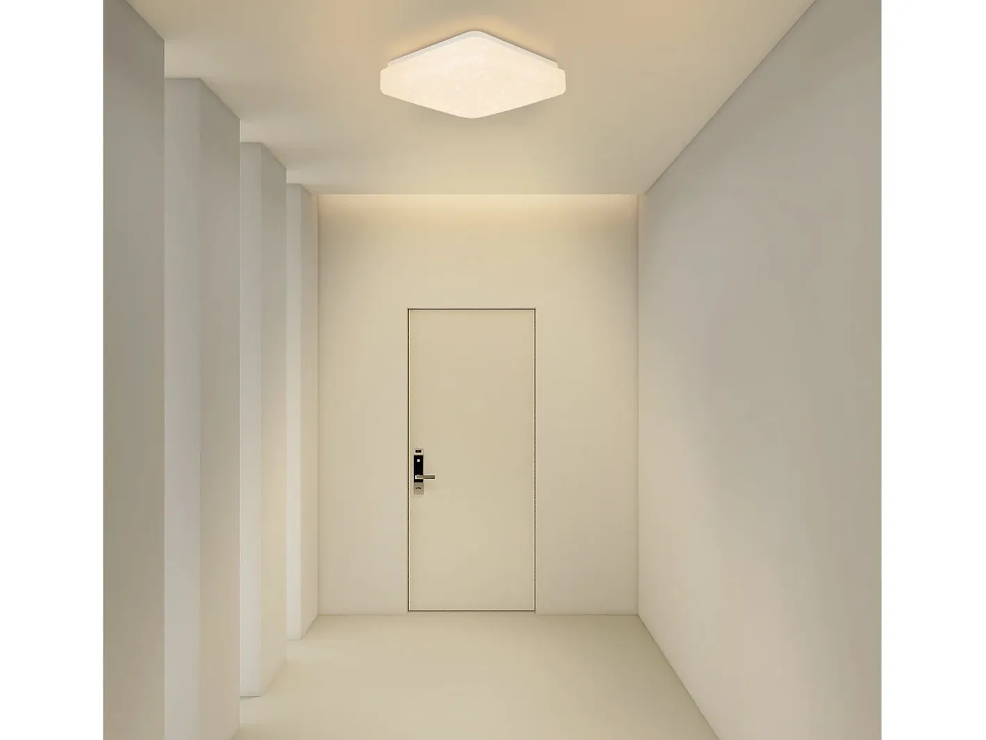 New NETTLIFE Lámpara techo LED 15W, Dormitorio cielo estrellado 21cm, Blanca cálida, Estrella cuadrada, Decoración cocina, Niños, Oficina Blanco