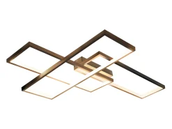 NETTLIFE Plafón-Lámpara techo LED, Iluminación moderna 3 cuadrados, 67x47x10cm, Metal 35W, Pared, , 3000K Negro