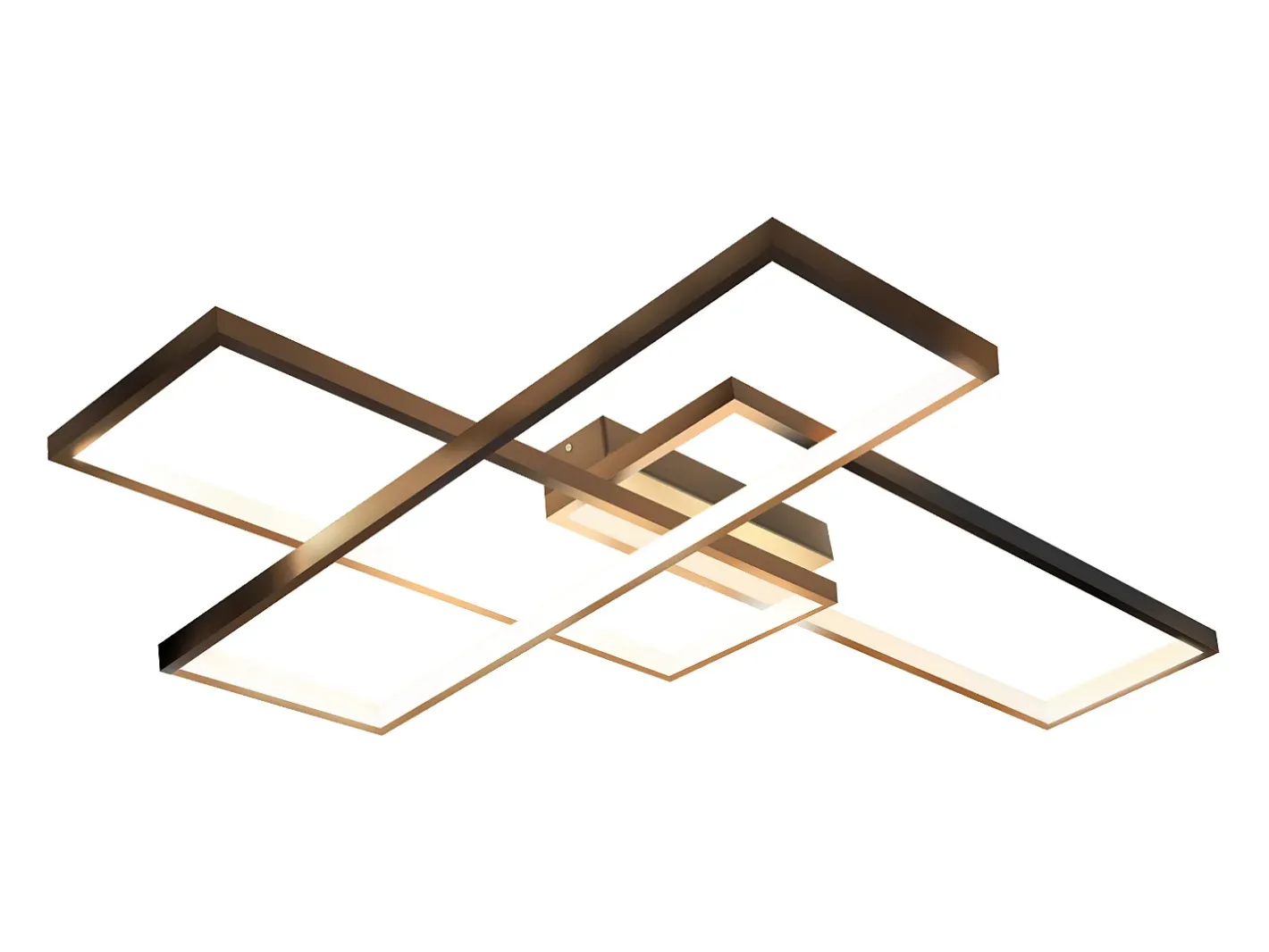 NETTLIFE Plafón-Lámpara techo LED, Iluminación moderna 3 cuadrados, 67x47x10cm, Metal 35W, Pared, , 3000K Negro