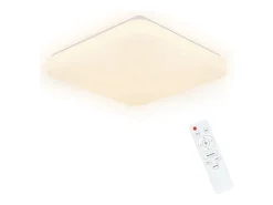 NETTLIFE Lámpara techo LED, cielo estrellado, control remoto, 37W, para dormitorio infantil, cuadrada 28cm, ideal para salón, cocina, pasillo. Blanco Discount
