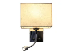 NETTLIFE Aplique Para Pared-lote de 1 lámparas murales LED para interiores, habitación, aplique, salón, lámpara de cama, cama de tela con brazo de lectura flexible E27. Plateado