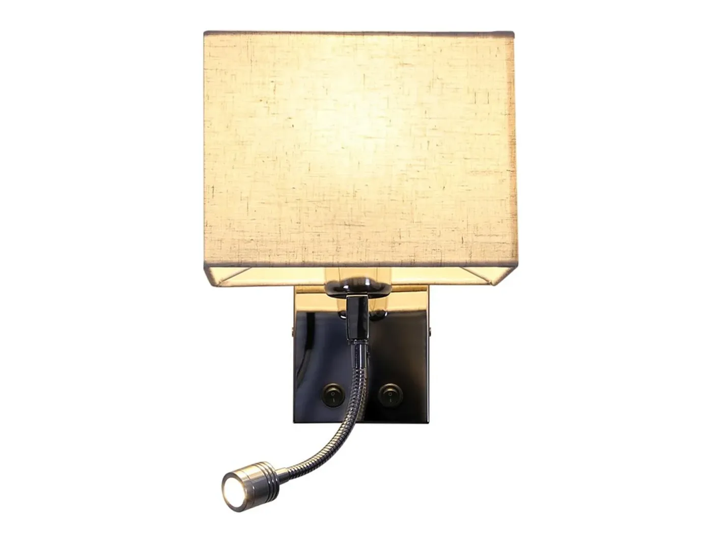 NETTLIFE Aplique Para Pared-lote de 1 lámparas murales LED para interiores, habitación, aplique, salón, lámpara de cama, cama de tela con brazo de lectura flexible E27. Plateado