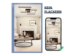 NETTLIFE Plafón-luces de techo para salón, LED blanco cálido , 3000K, diseño moderno angular, 24W. Negro