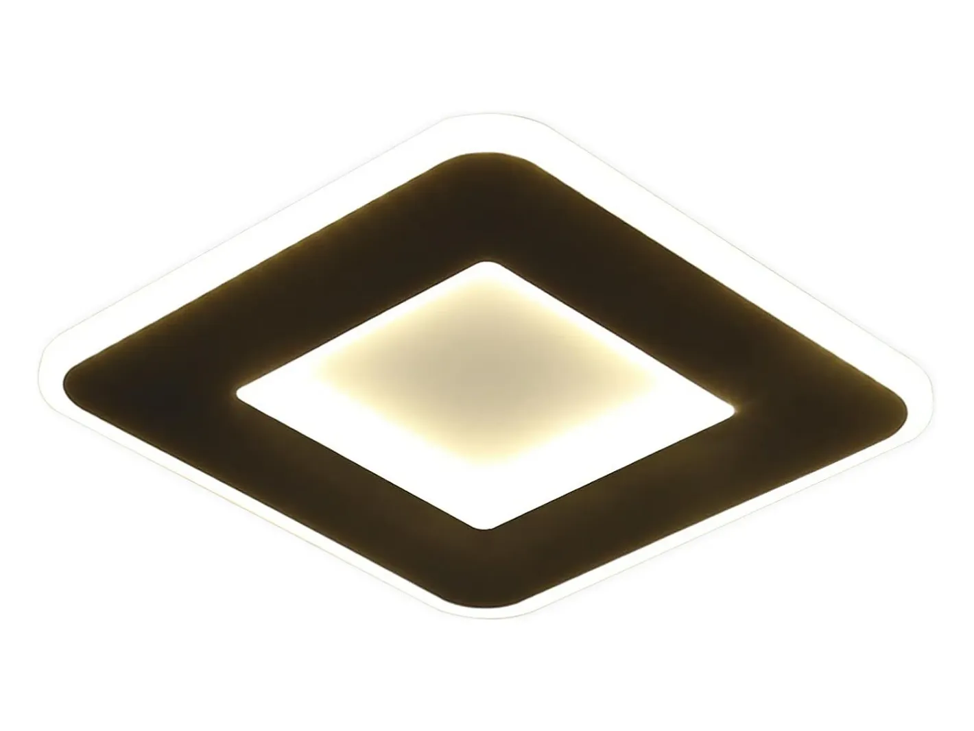 Sale NETTLIFE Luz de techo LED 23W 24cm lámpara de cocina blanca cálida diseño moderno lámpara cuadrada de dormitorio pasillo para sala de estar Negro
