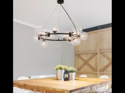 NETTLIFE Mesa suspendida para comer, lámpara colgante para salón - G9, 14 llamas, escalera moderna. Transparente New