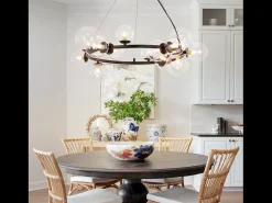 NETTLIFE Mesa suspendida para comer, lámpara colgante para salón - G9, 14 llamas, escalera moderna. Transparente New
