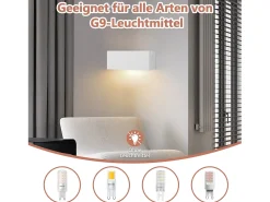New NETTLIFE Modern G9 Aplique de pared interior de yeso para pasillo Escaleras arriba y abajo Blanco