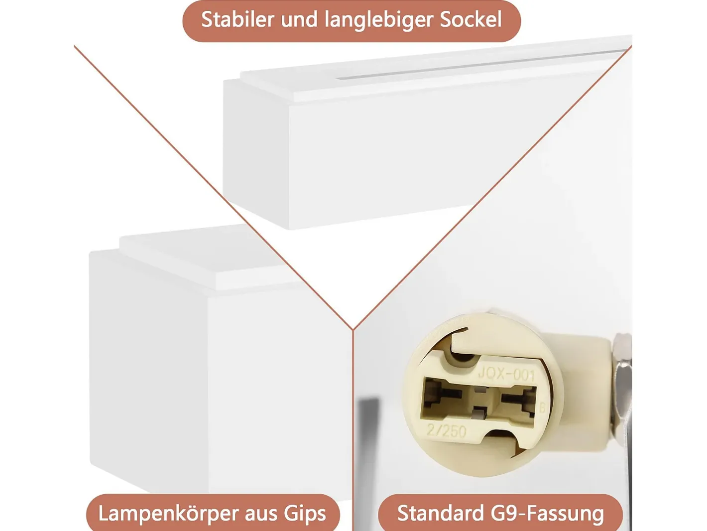 Online NETTLIFE Modern G9 Aplique de pared interior de yeso para pasillo Escaleras arriba y abajo Blanco
