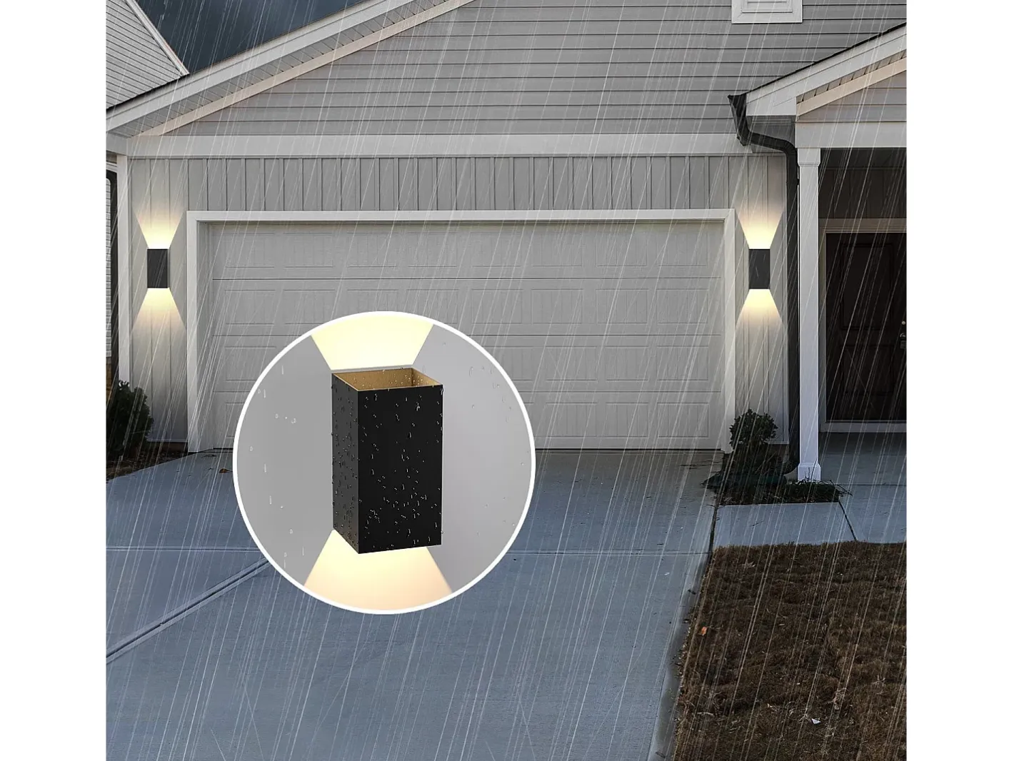 NETTLIFE Aplique Para Pared-Pack de 2 Aplique LED para exterior e interior: iluminación de pared negra, lámpara exterior, pared de casa 5 W IP65 blanco cálido 3000 K Negro