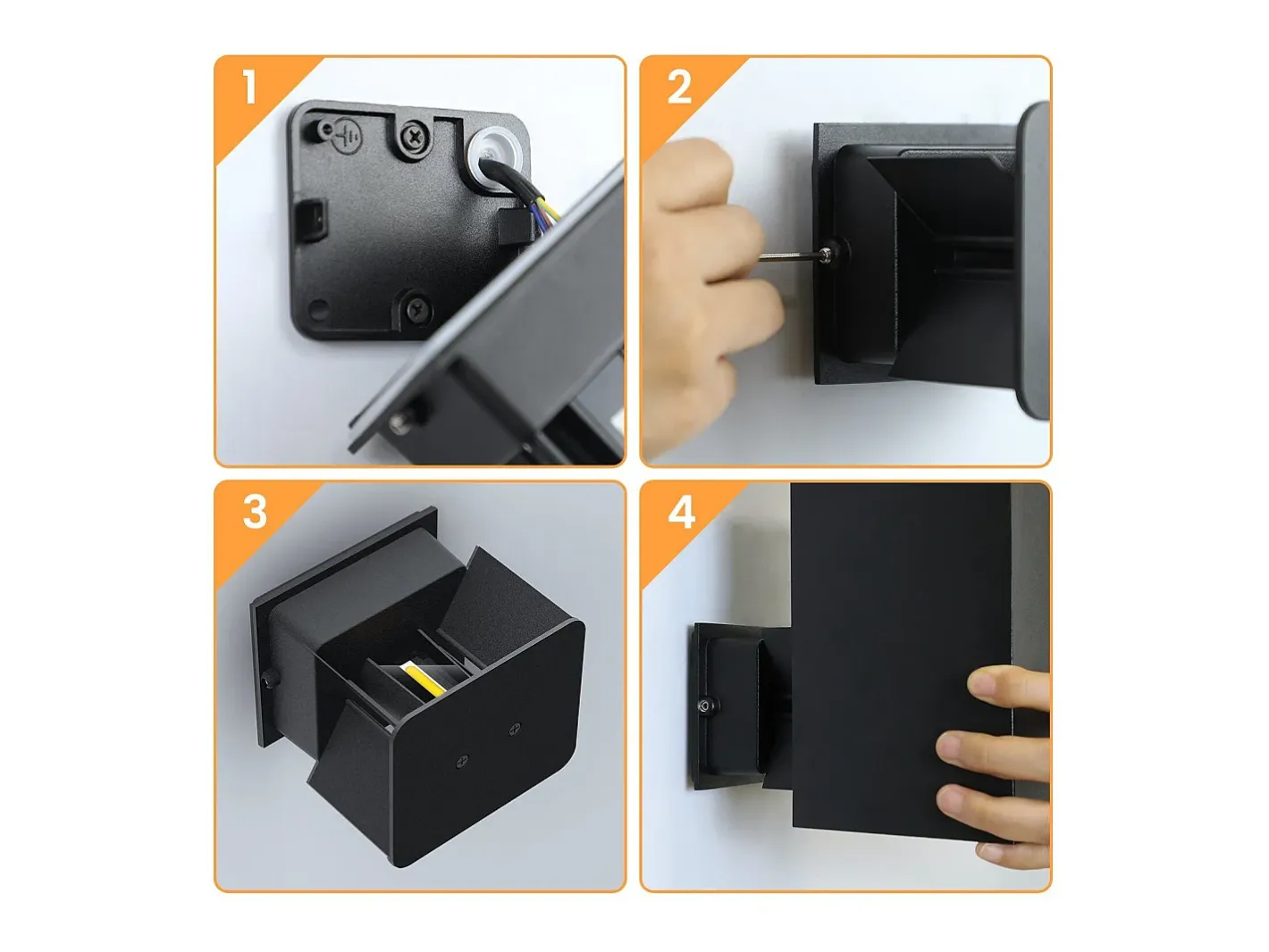 NETTLIFE Aplique Para Pared-Pack de 2 Aplique LED para exterior e interior: iluminación de pared negra, lámpara exterior, pared de casa 5 W IP65 blanco cálido 3000 K Negro