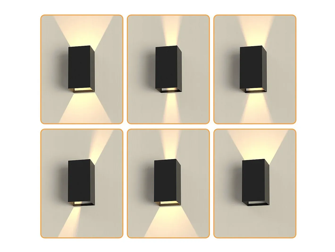 NETTLIFE Aplique Para Pared-Pack de 2 Aplique LED para exterior e interior: iluminación de pared negra, lámpara exterior, pared de casa 5 W IP65 blanco cálido 3000 K Negro