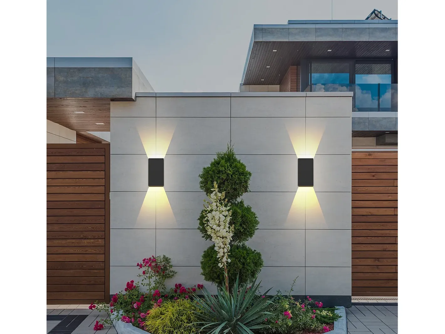 NETTLIFE Aplique Para Pared-Pack de 2 Aplique LED para exterior e interior: iluminación de pared negra, lámpara exterior, pared de casa 5 W IP65 blanco cálido 3000 K Negro