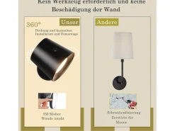 NETTLIFE Aplique Para Pared-Pack de 2 Lámpara de pared de jaula de metal interiores, lámpara de techo de metal ajustable moderna regulable de 360 ​​​​°, diseño Negro