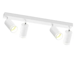 NETTLIFE Plafófono de 4 bombillas, moderno plafófono GU10, spots orientables para interiores, de metal. Blanco Outlet