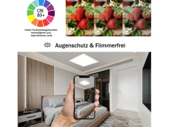NETTLIFE Plafón LED Color Regulable 24W con Mando a Distancia Retroiluminación Cuadrado 45cm para Salón Dormitorio Cocina Habitación Infantil Blanco Sale