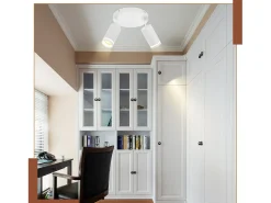 Clearance NETTLIFE Plafón LED de 2 llama - Plafón GU10 Foco giratorio Aplique de madera Foco de pared para salón dormitorio Sin bombilla Blanco