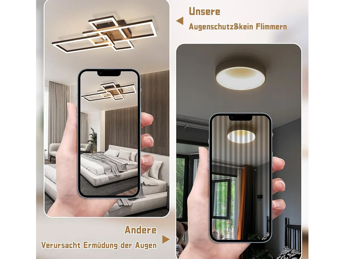 Clearance NETTLIFE Plafón LED 3000K de madera negra, lámpara de habitación de diseño moderno, plafón de 32W de luz blanca cálida. Negro