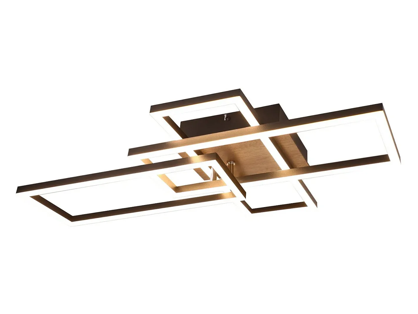 Clearance NETTLIFE Plafón LED 3000K de madera negra, lámpara de habitación de diseño moderno, plafón de 32W de luz blanca cálida. Negro