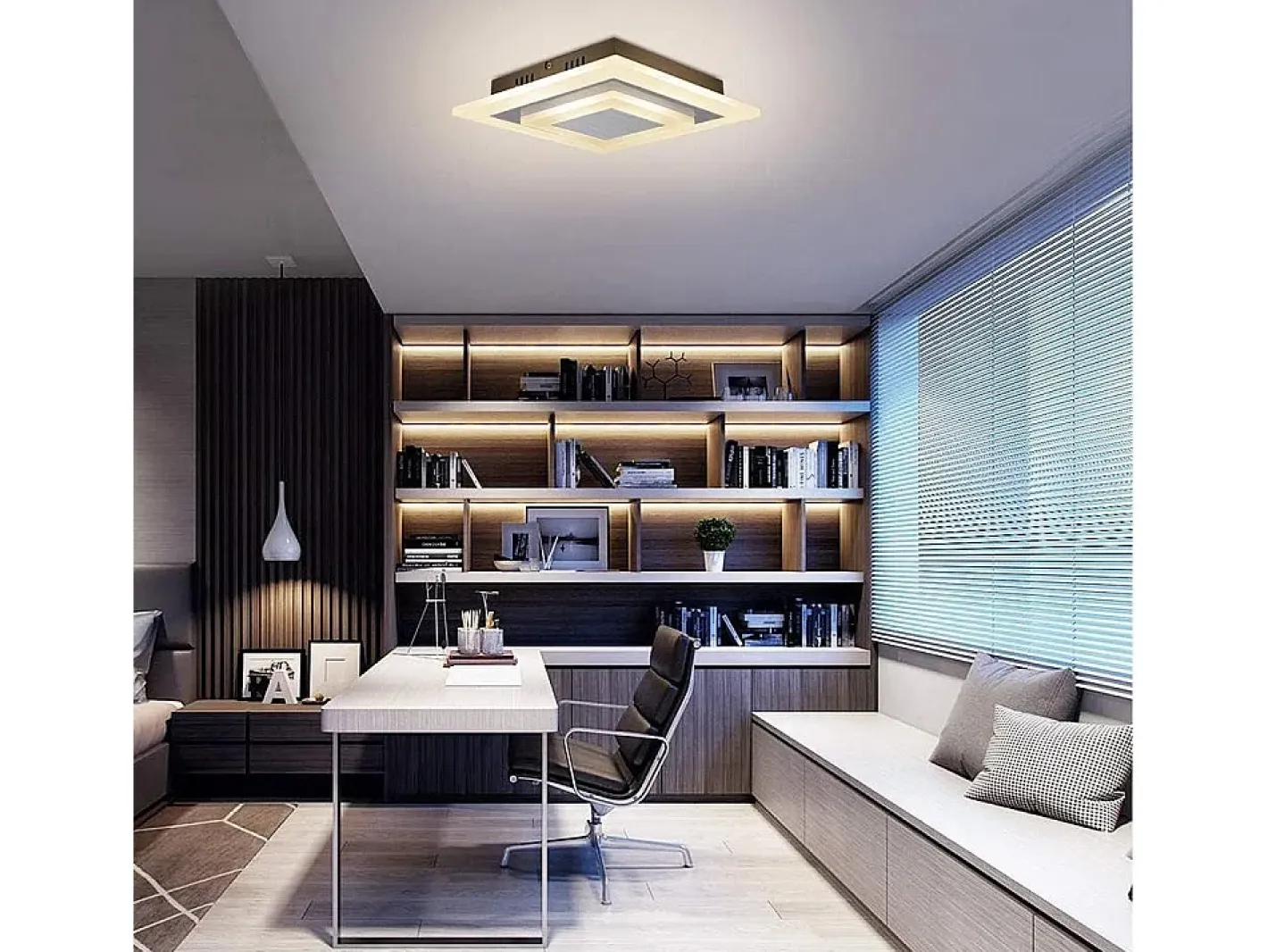 New NETTLIFE Plafón LED: Lámpara de Salón 30 cm, Lámpara de Cocina Regulable 23 W, Lámpara Moderna con Mando a Distancia para Dormitorio Blanco