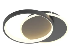 NETTLIFE Plafón-Plafón LED para salón, dimmable, moderno, con mando a distancia para el pasillo. Negro
