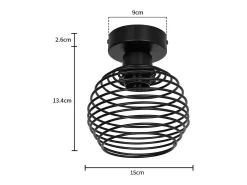 Online NETTLIFE Plafón vintage, plafón de dos lámparas para pasillo, retro, , E27, máximo 40W, sin bombillas. Negro
